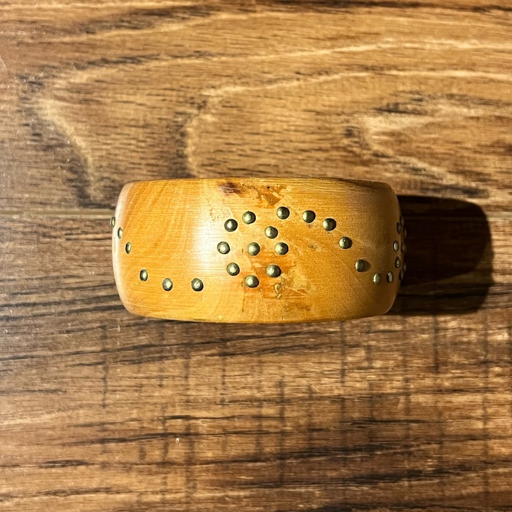 Faux Wooden Bangle Bracelet